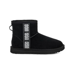 UGG Black Classic Mini Side Logo II Boot Women Size 8